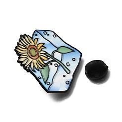 Emaille-Anstecknadeln mit Eisblock- und Sonnenblumenmotiven&nbsp;JEWB-Z052-01EB-02
