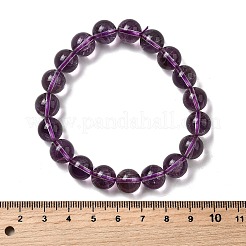 Браслеты из натуральных аметистовых круглых бусин для женщин&nbsp;BJEW-L712-B04-10mm