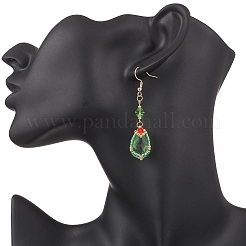 Серьги-капли из бисера ручной работы из стекла&nbsp;EJEW-MZ00576-01