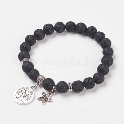 Bracciali elasticizzati in pietra mista naturale e sintetica&nbsp;BJEW-JB03772