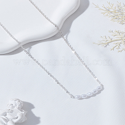 1 шт. ожерелье из цинкового сплава и АБС-пластика с имитацией жемчуга круглой формы&nbsp;NJEW-LP0009-40S