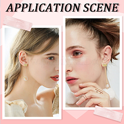 5 пара фурнитуры для сережек-гвоздиков из латуни с покрытием и кубическим цирконием&nbsp;KK-SC0006-78G