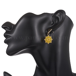 Valentinstag-Ohrstecker aus natürlicher und gefärbter malaysischer Jade mit Blumenmotiv.&nbsp;EJEW-MZ00716-02
