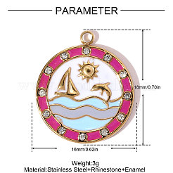 Подвески из нержавеющей стали 304 с эмалью&nbsp;STAS-OY008-11G