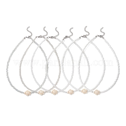 6 шт. 6 варианта ожерелья из искусственной бирюзы в виде морской черепахи с бусинами из стекла для женщин&nbsp;NJEW-JN05931