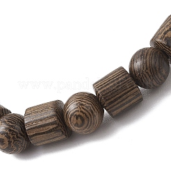 Натуральные эластичные браслеты из бусин из древесины венге для женщин и мужчин&nbsp;BJEW-JB13486