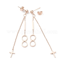 Orecchini a bottone in acciaio inossidabile 304 placcati ioni (ip)&nbsp;EJEW-P191-01