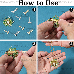 8 шт. 2-цветная брошь-трансформер из сплава с крючками для подвески&nbsp;FIND-SC0019-07B