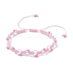 Регулируемые нейлоновые шнур плетеный браслеты из бисера&nbsp;BJEW-MZ00163-01