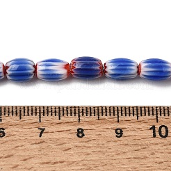 Fili di perline ovali in vetro millefiori fatte a mano&nbsp;LK-Z001-02A-06