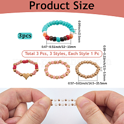 6 шт. 2 стиля стеклянных бусин декоративные кольца для ремешка для умных часов&nbsp;AJEW-CP0009-94B