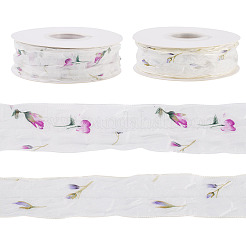 2 rouleau de ruban polyester à motif floral 2 couleurs&nbsp;OCOR-TA0003-36