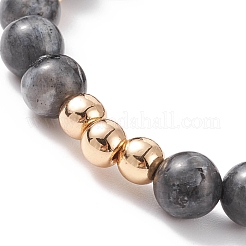 Ensemble de bracelets extensibles en larvikite naturelle&nbsp;BJEW-JB08418