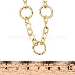 Латунная фактурная цепочка с плетением из проволоки и ожерельем из звеньев&nbsp;NJEW-L013-07G