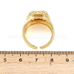 Женские кольца-манжеты с божьей коровкой и микропаве из кубического циркония из латуни&nbsp;RJEW-A088-09A-G