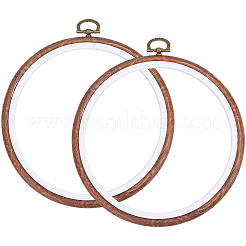 4 Stück PP- und PVC-Kunststoff-Imitat-Holz-Kreuzstich-Stickrahmen&nbsp;DIY-CY0002-60