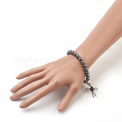 Браслеты из натурального / синтетического круглого смешанного камня&nbsp;BJEW-JB03845