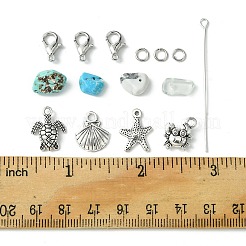 Смешанный камень из натурального и синтетического камня с подвесками из сплава&nbsp;FIND-FS0002-16