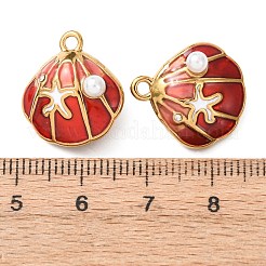 Anhänger aus emailliertem Edelstahl 304 mit Imitationsperlen&nbsp;STAS-Z193-07G-02