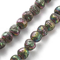 Fili di perle di roccia lavica naturale elettrodeposta&nbsp;G-A251-D01-01H