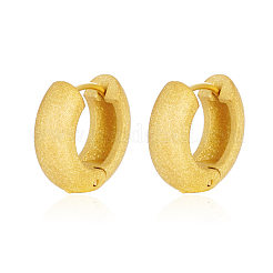 Pendientes de aro redondos de acero inoxidable 304 esmerilado con acabado mate para mujer.&nbsp;ZQ5161-3