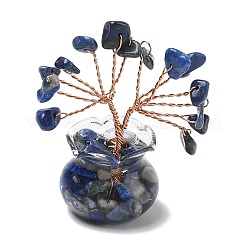 Chips de lapis-lazuli naturelles décorations d'arbre de vie&nbsp;DJEW-Z007-02S