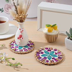 2 dessous de verre en rotin&nbsp;AJEW-CN0005-99C