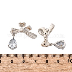 Pendientes de acero inoxidable 304 con rhinestone&nbsp;EJEW-Z098-09P