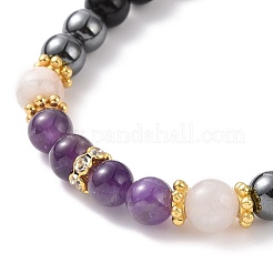 Set di bracciali elasticizzati con pietre preziose rotonde&nbsp;BJEW-JB09130