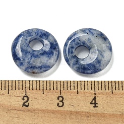 Natürlicher blauer Jaspis Donut/Pi-Scheiben-Anhänger&nbsp;G-G142-02E