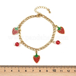 Браслеты с подвесками из нержавеющей стали 304 с эмалью для женщин&nbsp;BJEW-G747-01G