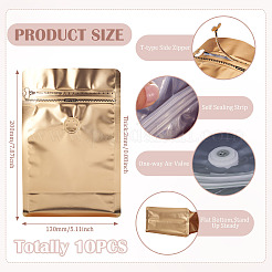 10 шт. БОПП и алюминизированный ПЭТ и полиэтиленовые пакеты для кофе с застежкой-молнией и клапаном&nbsp;ABAG-TA0001-93D