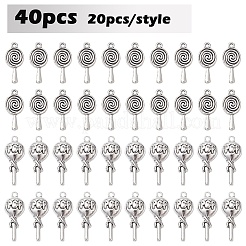 40шт 2 стиля подвески из сплава в тибетском стиле&nbsp;TIBEP-YW0001-78