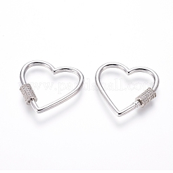 Латунь микропаве кубический цирконий винт карабин подвески с замком&nbsp;ZIRC-I031-11P-01