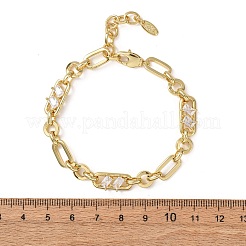 Armbänder aus Messing mit Ring- und Büroklammer-Motiv&nbsp;BJEW-D458-03G-02
