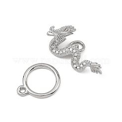 Drachenmessing-Mikropavé-Knebelverschlüsse aus klaren Zirkonia&nbsp;XGRQ58413-788P