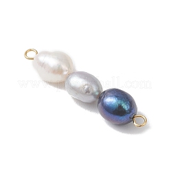 Подвески-коннекторы из натурального культивированного пресноводного жемчуга в форме картофеля&nbsp;PALLOY-JF04985