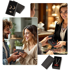 Личи текстурированная бумага ювелирные изделия кольца серьги коробки для хранения&nbsp;CON-TAC0001-22A