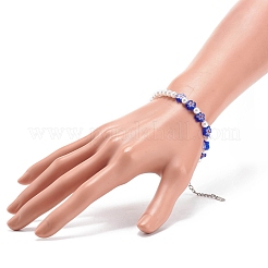 Perle d'imitation en plastique et perles de verre millefiori bracelet collier&nbsp;SJEW-JS01239
