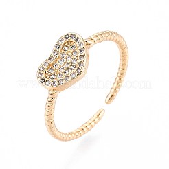 Манжеты из латуни с микро паве кубический цирконий для женщин&nbsp;KK-T071-54G