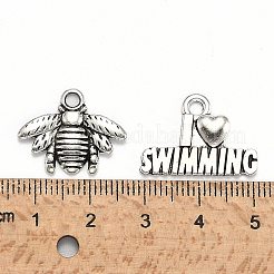 Tibetischer stil Aluminium Anhänger & Charms&nbsp;TIBEP-X0005-01-AS