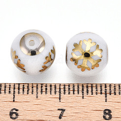 Рождественские непрозрачные стеклянные бусины&nbsp;EGLA-R113-01C