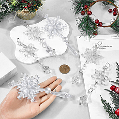 Подвесные украшения из акриловых снежинок&nbsp;HJEW-SP0001-04C