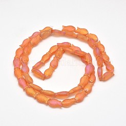 Нити рыбьих бусин из матового гальванического стекла&nbsp;X-EGLA-M001-D02