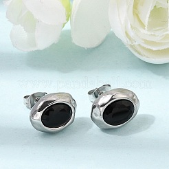 6 paire de boucles d'oreilles puces en acier inoxydable 304 serties de zirconiums cubiques&nbsp;SA-CBADCF0-04GP-03