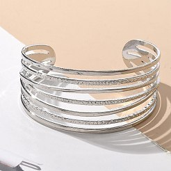 Braccialetti con polsino in ferro elettroforesi per le donne&nbsp;BJEW-M057-05P