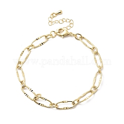 Латунный браслет-цепочка из скрепок для женщин&nbsp;BJEW-A065-09G