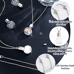 Kits de fabrication de colliers pendentifs en acier inoxydable 304 et bouteille en verre&nbsp;DIY-HS0001-59A