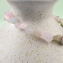 Morganite naturales pulseras del grano del estiramiento&nbsp;BJEW-K213-49