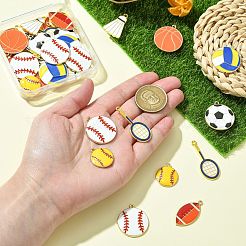 40 шт. 8 стиля подвески из сплава спортивного мяча с эмалью&nbsp;ENAM-CJ0006-82